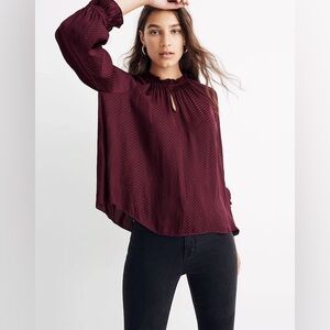 Madewell BlackBerry Julep Poet Top Size Medium